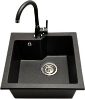 Zlewozmywak jednokomorowy NUMO grafit + bateria NOON