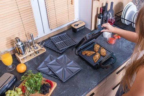 OPIEKACZ GOFROWNICA TOSTER DO KANAPEK GRILL WYMIENNE WKŁADY 3w1 MOC na Arena.pl