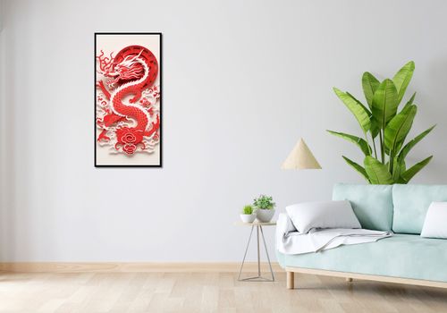 Plakat 50x100cm Czerwony Smok na Arena.pl