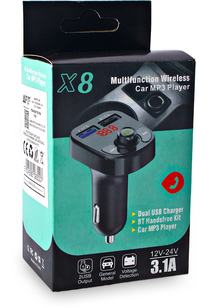 TRANSMITER BLUETOOTH FM MP3 ŁADOWARKA ODTWARZACZ 2X USB AUDIO BT zdjęcie 9