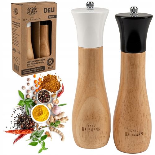 MŁYNEK DO PIEPRZU RĘCZNY ZESTAW 2 SZT MŁYNEK DO PIEPRZU I SOLI DREWNO na Arena.pl