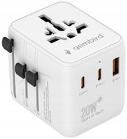 Adapter podróżny Gembird TPA-1A2C20-01-W