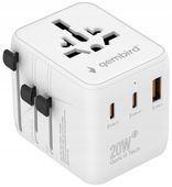 Adapter podróżny Gembird TPA-1A2C20-01-W