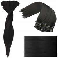 DOCZEPIANE WŁOSY Clip In Jak Naturalne Dopinki Proste Długie 6 Taśm 60 cm