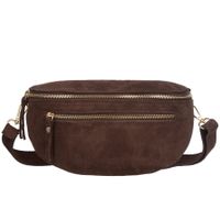 VERA PELLE nerka zamszowa saszetka biodrówka V677 c.brązowa