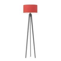 Lampa podłogowa MIAMI abażur czerwony stelaż popielaty