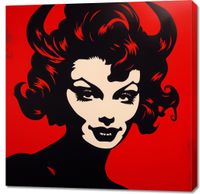 Obraz 90x90cm Czerwona Diablica