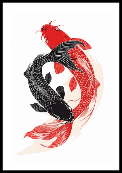 Plakat 40x60cm Yin i Yang Koi zdjęcie 3