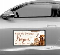 Magnes na samochód reklama magnetyczna 60x30 cm HOTEL DLA ZWIERZĄT