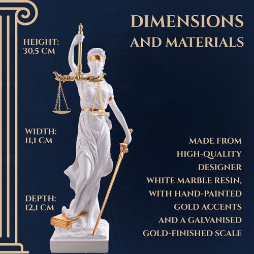 Okazała Biała Temida z wagą i mieczem 31 cm TEM-02 na Arena.pl