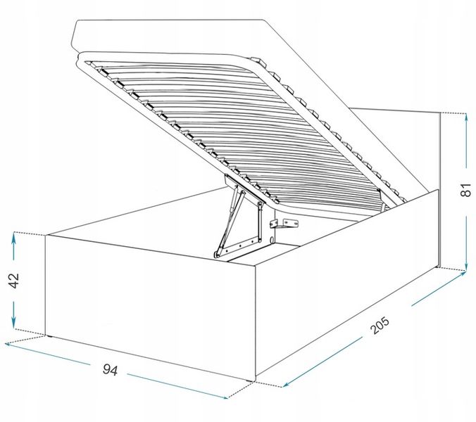 Łóżko 90x200 + materac podnoszone PANAMA PM zdjęcie 6