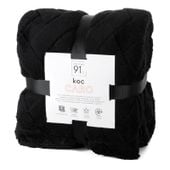 Koc mikroflano z tłoczeniem w formie jodełki CARO 70X160 czarny