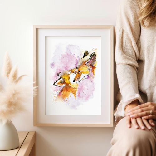 Plakat lisek lis lisia rodzina 70x100 cm na Arena.pl