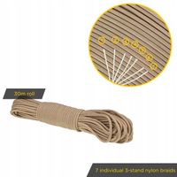Linka EDCX 4mm Paracord 550 - (Tan, 30 m)