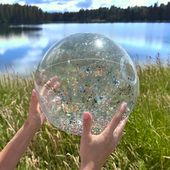piłka plażowa dmuchana cekinowa na basen 40cm multikolor