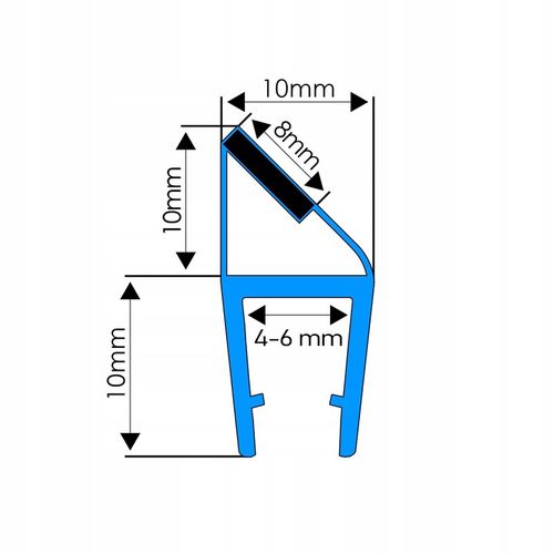 2M USZCZELKA DOMYKAJĄCA MAGNETYCZNA Z MAGNESEM DO KABINY PRYSZNICOWEJ 4-6MM na Arena.pl
