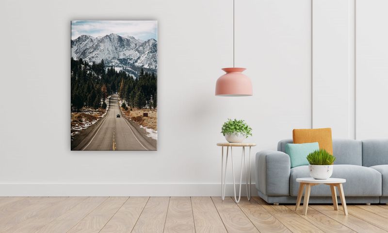 OBRAZ NA PŁÓTNIE 116 Samochód pod górami 40x60cm zdjęcie 5