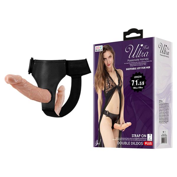 Super Proteza Dildo Strapon Ultra Passionate Harness Double Dildo zdjęcie 1