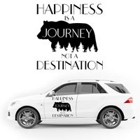 NAKLEJKA NA BOK AUTA dekoracyjna góry las KAMPER camper auto samochód 35cm