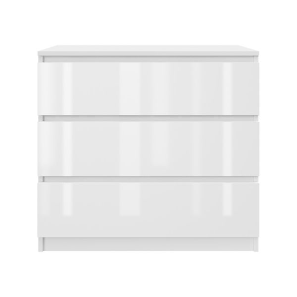 Komoda biała połysk AVEN 80 cm z 3 szufladami różne kolory DARMOWA DOSTAWA zdjęcie 3