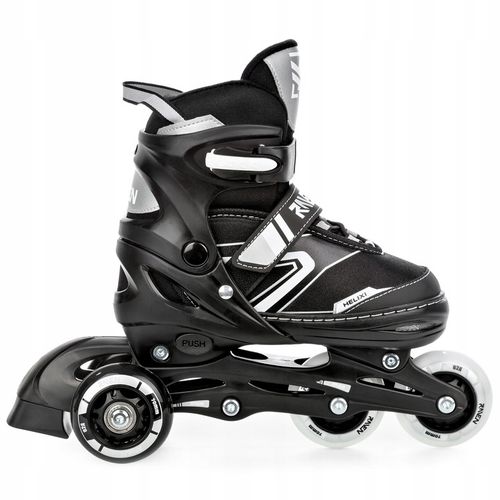 Rolki Łyżwy Wrotki 4w1 Regulowane RAVEN Helixi Black/Grey 34-37 Kółko LED na Arena.pl