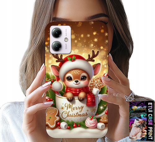 ETUI DO MOTOROLA MOTO G14 - RENIFEREK SŁODKI RENIFER ŚWIĄTECZNE WZÓR na Arena.pl