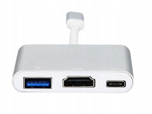 ADAPTER USB C HDMI+USB 3.0+PD 4K HUB MacBook 3w1 na Arena.pl