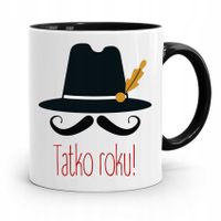 Kubek Czarny Prezent Na Dzień Ojca Tatko Roku Z Nadrukiem Ze Zdjęciem