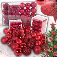 ZESTAW BOMBKI CHOINKOWE PLASTIKOWE CHOINKĘ CZERWONE NIETŁUKĄCE ŚWIĄTECZNE