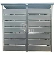Wiata śmietnikowa 2x1m 2x drzwi zabudowana panelami Antracyt dach TKD281