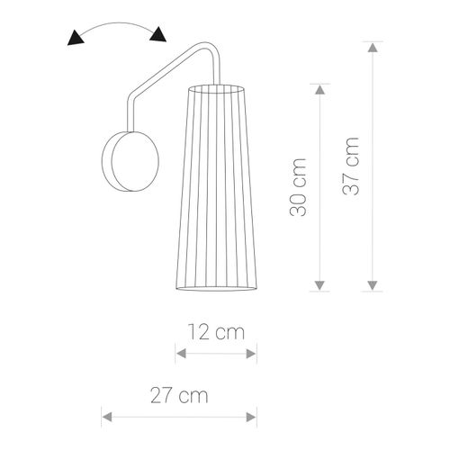 Drewniany kinkiet ekologiczny Dover 9266 sypialniana lampa czarna na Arena.pl