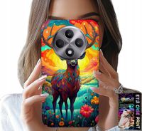 ETUI DO OPPO RENO12 F / 12FS 5G - KOLOROWE WZORY JELEŃ ŁOŚ ZWIERZĘTA LEŚNE
