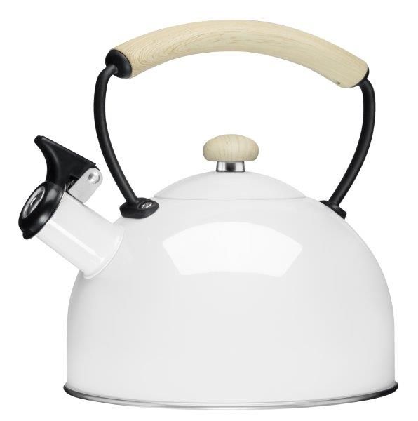Czajnik stalowy ALEXANDER z gwizdkiem 2,3 l biały matowy zdjęcie 1