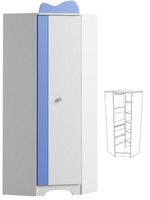 szafa do pokoju dziecka CLOUDS N27 narożna dziecięca 70x70 w.190