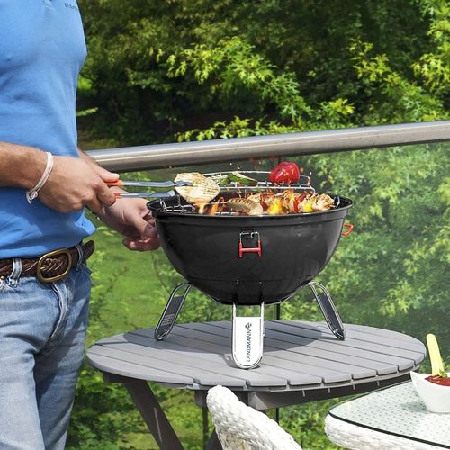 Przenośny kulisty Grill Węglowy Landmann Czarny Mobilny na Arena.pl
