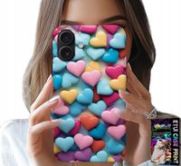 ETUI DO IPHONE 16 PLUS - KOLOROWE SERCA MOŻLIWOŚĆ PERSONALIZACJI