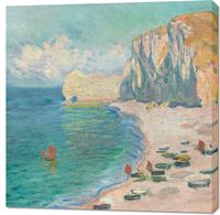 Obraz 100x100cm The Beach and the Falaise d'Amont, Monet Vintage
