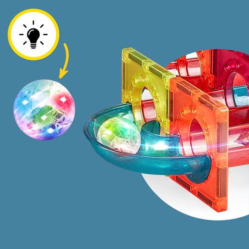 Klocki Magnetyczne 3D Świecące Konstrukcyjne Edukacyjne 125 elementów na Arena.pl