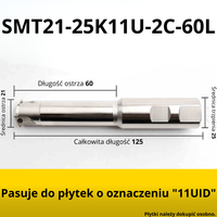 Głowica do gwintowania SMT z chłodzeniem Rozmiar: SMT21-25K11U-2C-60L-125L