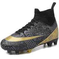 Buty piłkarskie korki lanki ze skarpetą męskie treningowe czarne 41