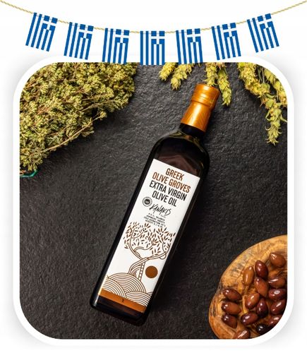 Oliwa Extra Virgin Grecka Delikatna Tradycyjna 1l - ŚWIEŻY ZBIÓR 2024/2025 na Arena.pl