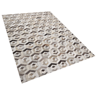 Dywan patchworkowy skórzany 140 x 200 cm brązowo-beżowy TAVAK