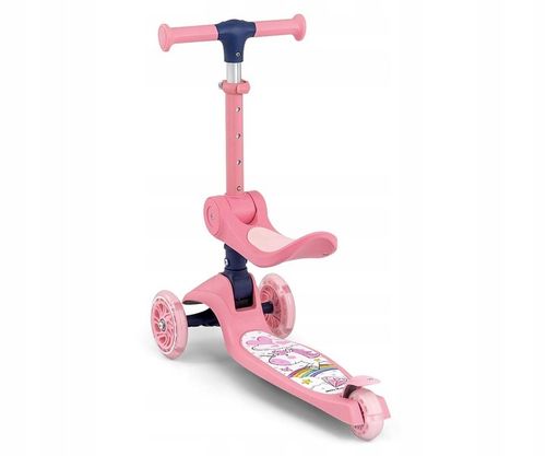 Hulajnoga trójkołowa dla dzieci koła LED Scooter Milly Mally Fuzzy Pink na Arena.pl