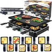 Grill elektryczny raclette XXL 1400W dla 8 osób dwustronna płyta