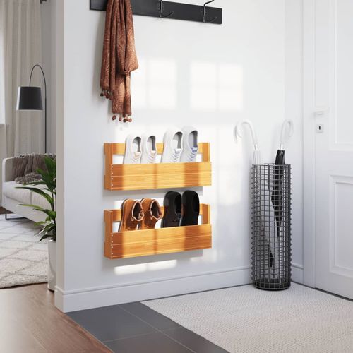 Ścienne półki na buty, 2 szt., woskowy brąz, 59x8,5x23,5 cm na Arena.pl