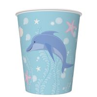 Kubeczki papierowe delfin syrenki, 8 szt.