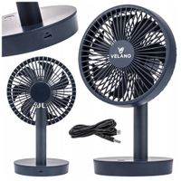 Wentylator BIURKOWY wiatrak AKUMULATOROWY stołowy BEZPRZEWODOWY cichy USB-C