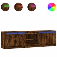 Szafka pod TV z LED, przydymiony dąb, 180x34x50 cm