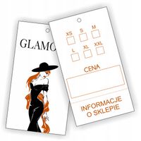 ETYKIETY METKI NA ODZIEŻ ubrania TWOJE LOGO nazwa sklepu NADRUK 300 szt