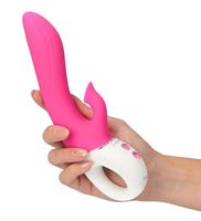 Silikonowy wibrator do punktu G z wypustką łechtaczkową